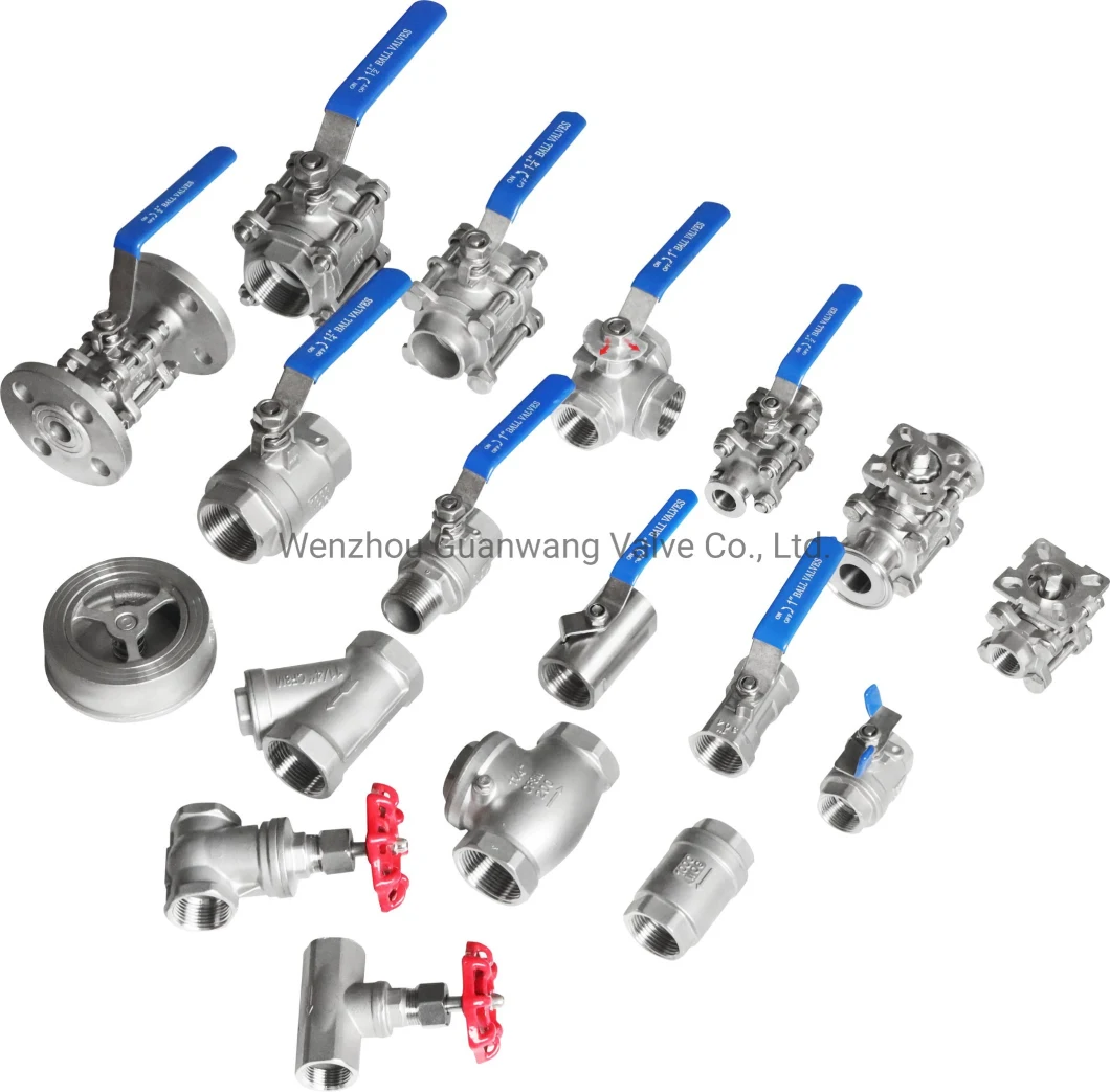 SS304 316 3-Piece Full Port Manual Stainless Steel 3PC Ball Valve